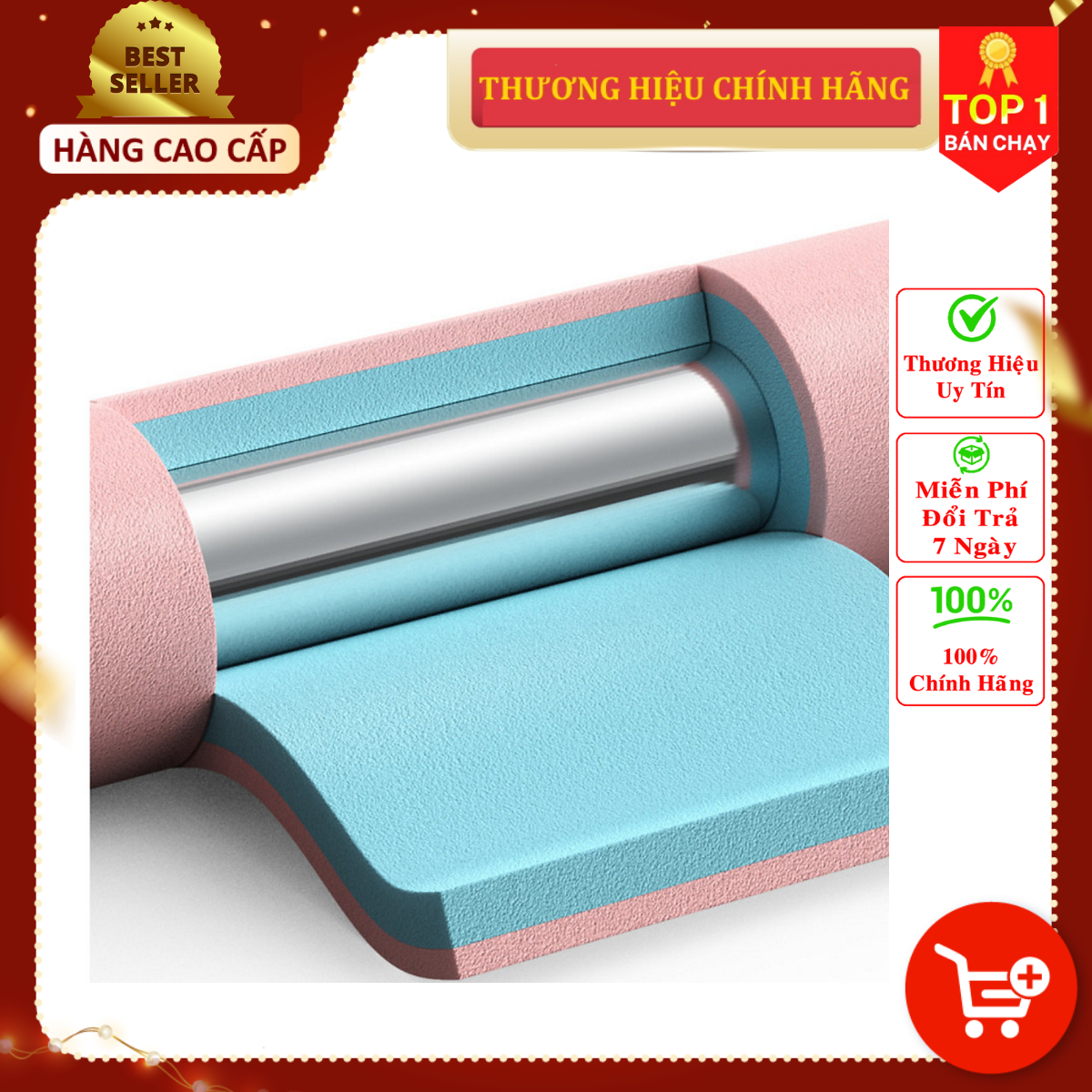 Vòng Lắc Eo Ống Thép Mọc Mút Xốp Lắp Ghép Cao Cấp Chính Hãng DoDoDios - Vòng Lắc Eo Giảm Mỡ Bụng Ống Thép Bọc Mút Xốp - Tùy Chỉnh Độ Nặng