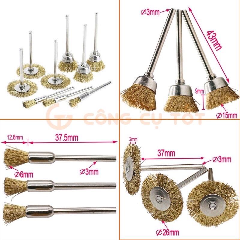 Chổi sợi đồng ,đánh rỉ trục 3mm