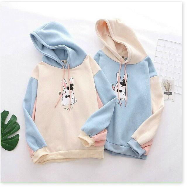 Áo khoác hoodies form rộng có mũ con thỏ cực đẹp , hot 2021 THỜI TRANG MỚI KINGSHOP79