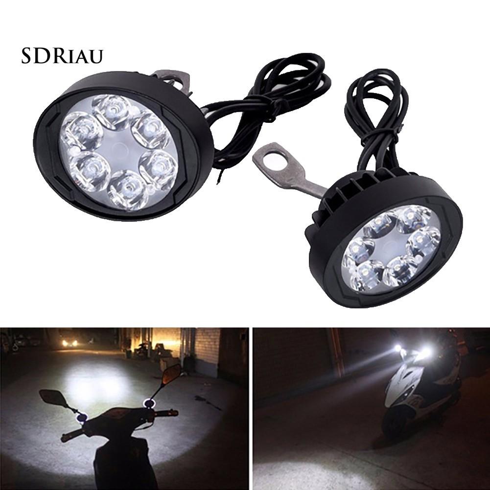 2 Đèn Pha Siêu Sáng 6 Bóng Led Cho Xe Máy