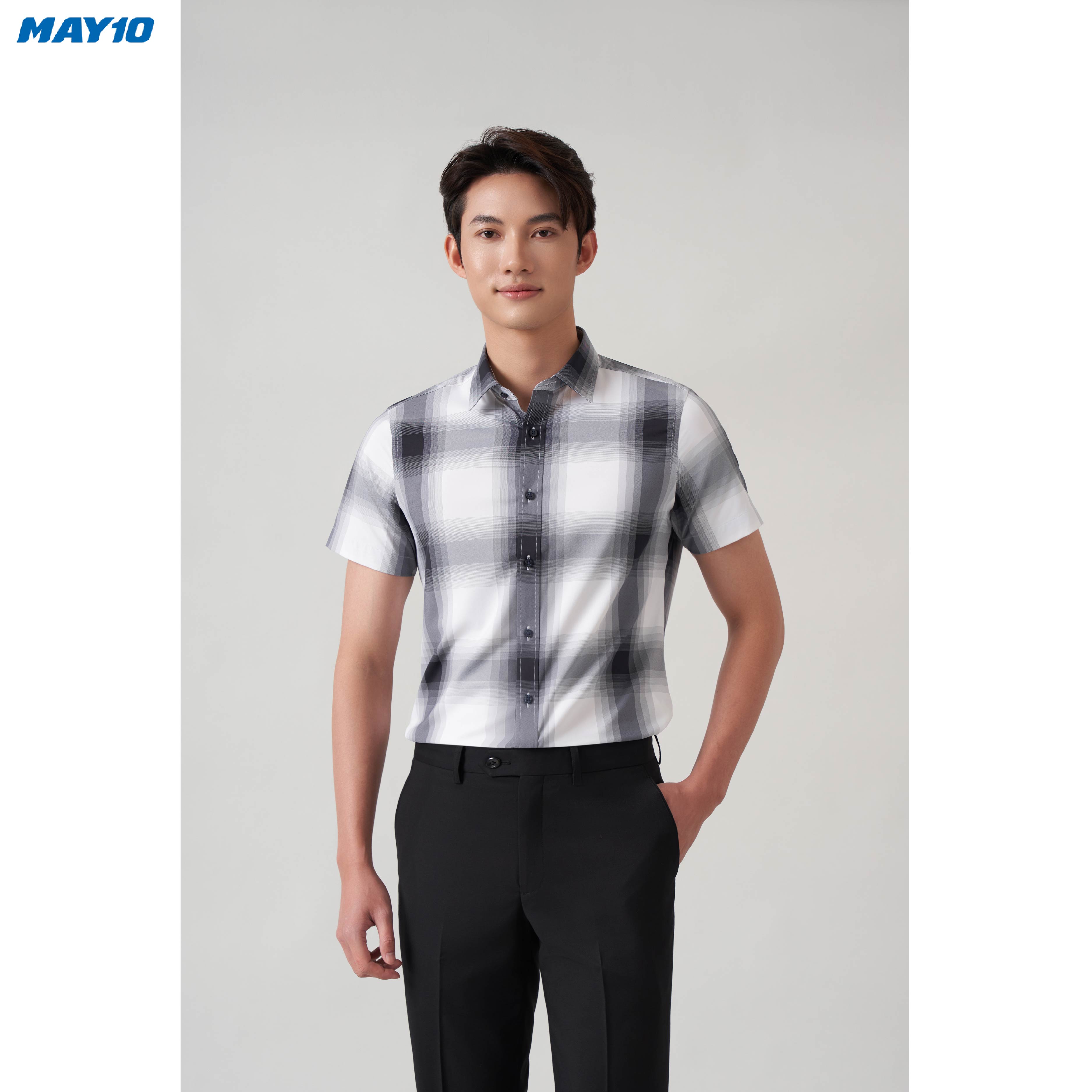 Áo sơ mi nam cộc tay May 10 dáng SlimrFit mã 010122187 1TT