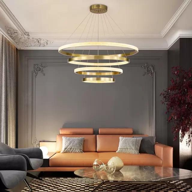 Đèn thả thông tầng, Đèn thả vòng LED cao cấp, đèn trang trí phòng khách, đèn decor