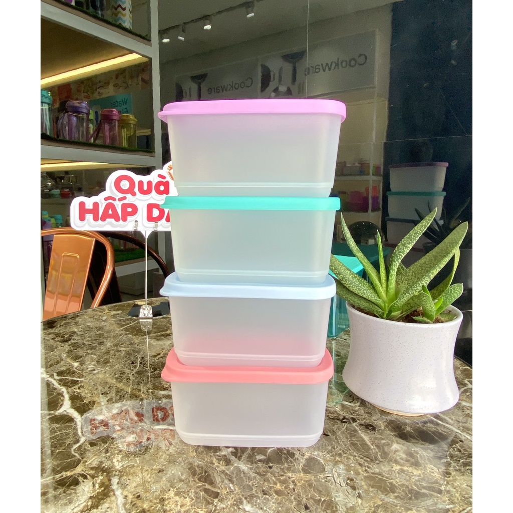 Bộ HộpTupperware Bảo Quản Thực Phẩm Cubix Mini Rectangular (4 Hộp) - Hàng Chính Hãng