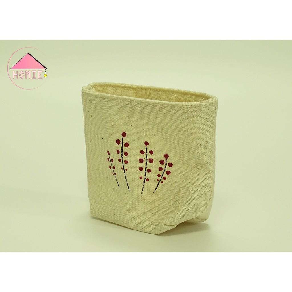 Set 5 túi canvas đa năng hít tủ lạnh, khung lưới săt