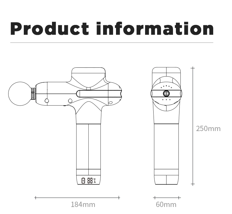 Máy Massage BOOSTER U1 thế hệ mới, Máy massage gun giảm đau mỏi toàn thân 8 Cấp độ , 6 Đầu Massage chuyên sâu - Công Suất 125W