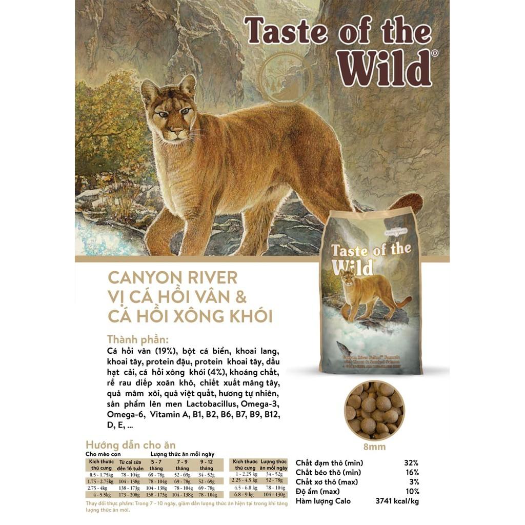 Thức Ăn Cho Mèo - Taste Of The Wild (Bao 500g &amp; 2kg) - Có 3 Vị (Thịt Chim - Vịt, Cá Hồi, Nai Nướng)