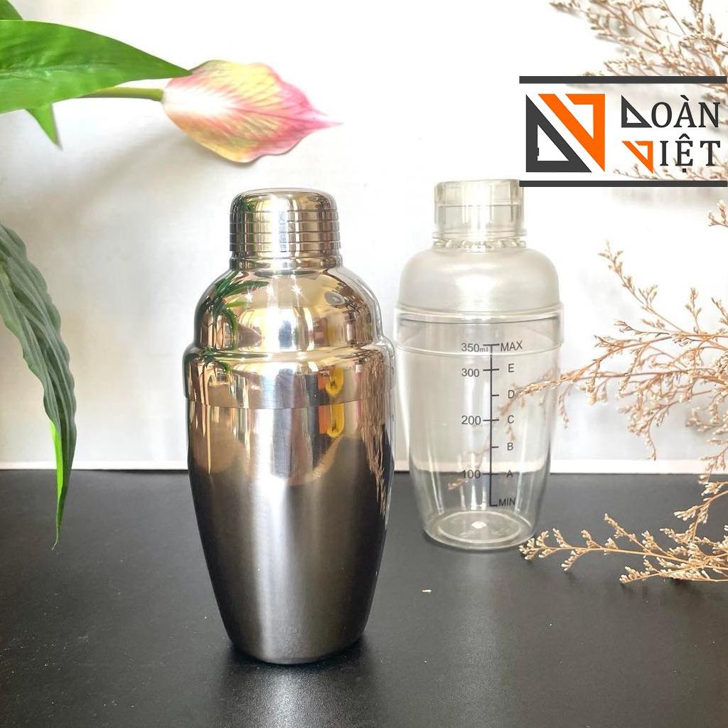Bình Lắc Shaker Nhựa Dày /Inox 350ml - Pha Chế Cocktail, Trà Sữa. Dụng cụ pha chế có vạch chia định lượng
