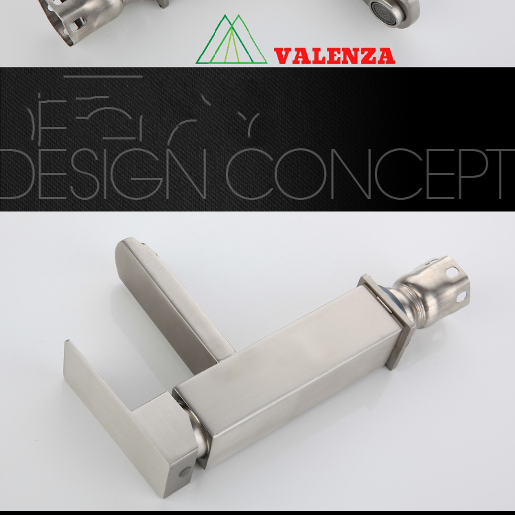Vòi lavabo nóng lạnh inox sus304 Valenza LV01 thân vuông kèm dây cấp nước-hàng chính hãng