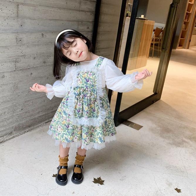 Cho Bé Giày da vintage bé gái - Giày da cho bé gái phong cách Hàn Quốc da trơn bóng PU mềm mại xinh xắn có quai dán M33