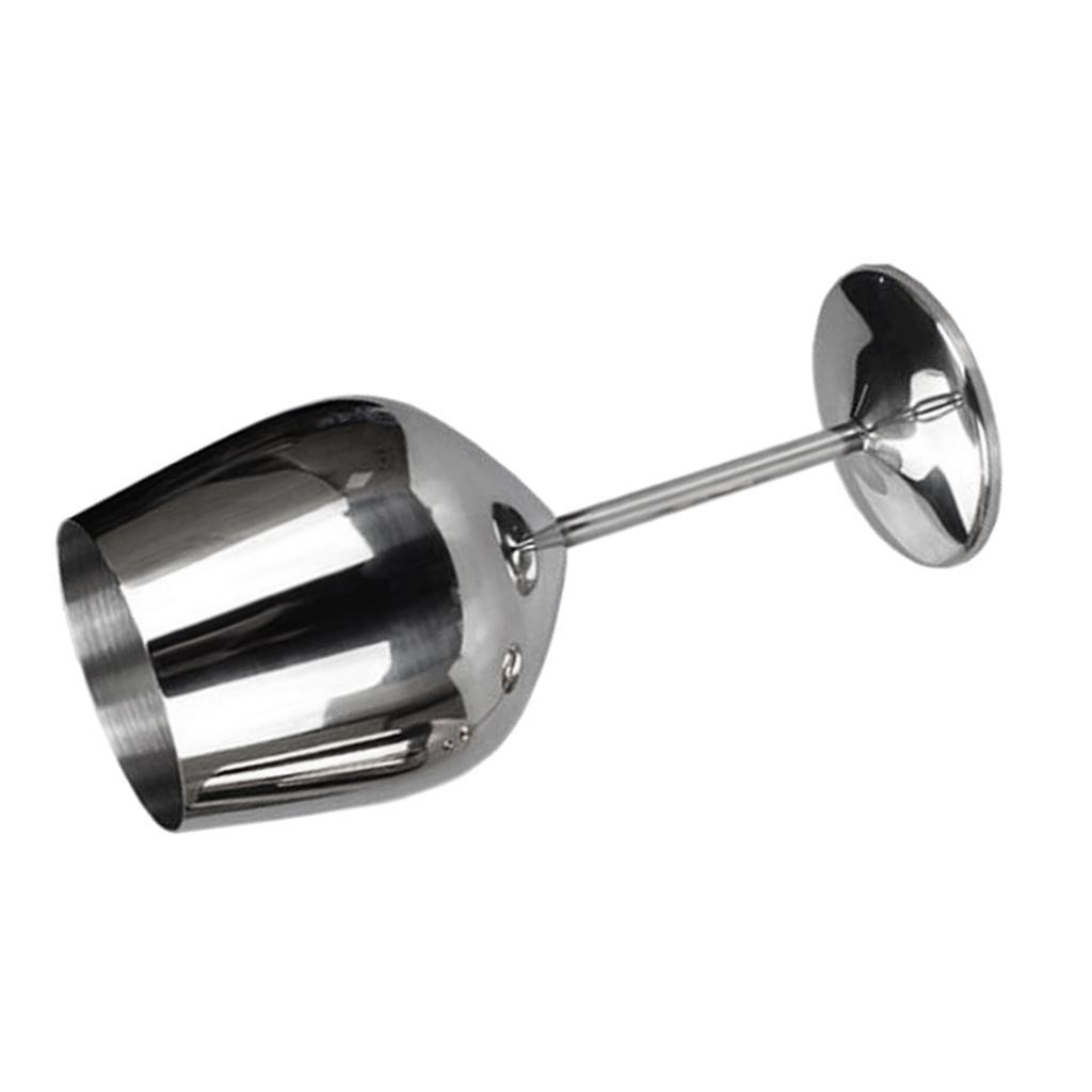 Set of 3 Stainless Steel Wine Drinking Goblet Cup Home Party 500ml Silver