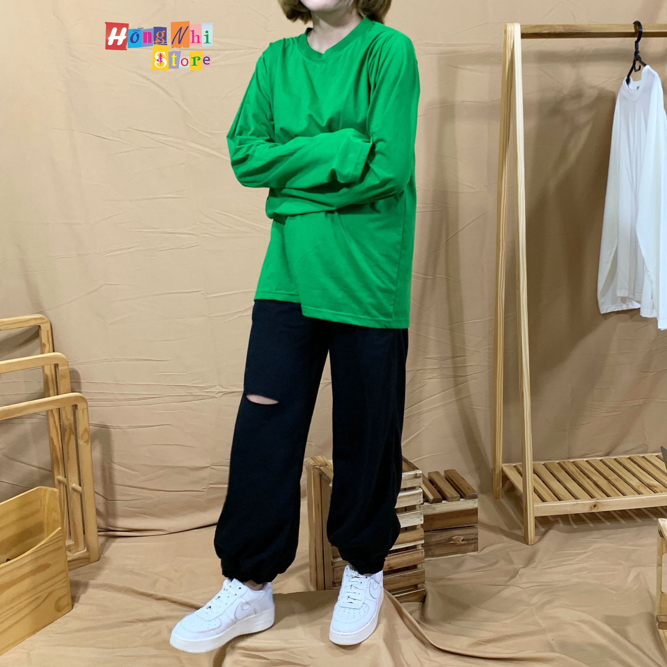 Áo Thun Tay Dài Trơn Dáng Rộng Long Tee White Unisex - MM