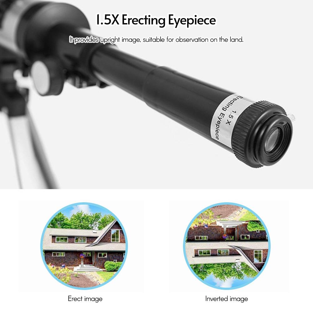Astronomical Telescope Compact Portable Telescope of 90X Magnification with Finder Scope Adjustable Tripod for Kids