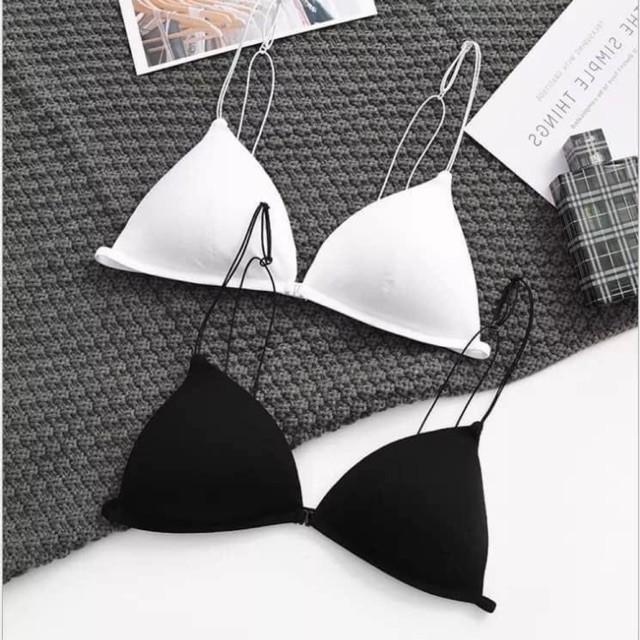 Áo lót nữ, áo bra cotton dây mảnh tiểu thư 8010