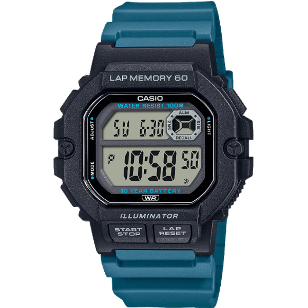 Casio WS-1400H-3AVDF – Nam – Kính nhựa – Quartz – Dây Cao Su – Mặt Số 44.5mm