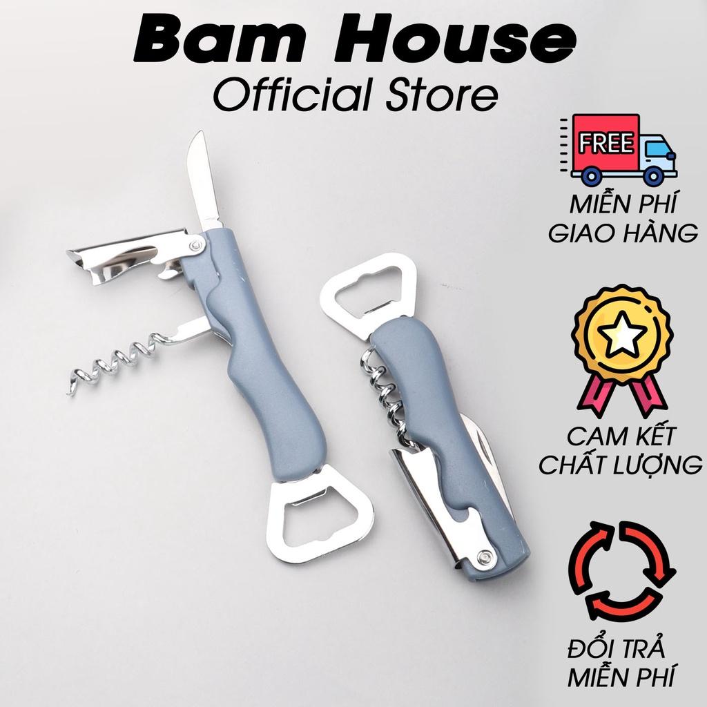 Dụng cụ khui ruou vang, nắp bia và đồ hộp inox Bam House đa chức năng cao cấp KRB04 - Gia dụng bếp