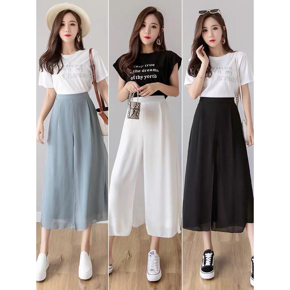 QUẦN ỐNG RỘNG DÁNG SUÔNG XẺ TÀ FULL SIZE XS-&gt;XXL, VẢI MỀM HAI LỚP THỜI TRANG