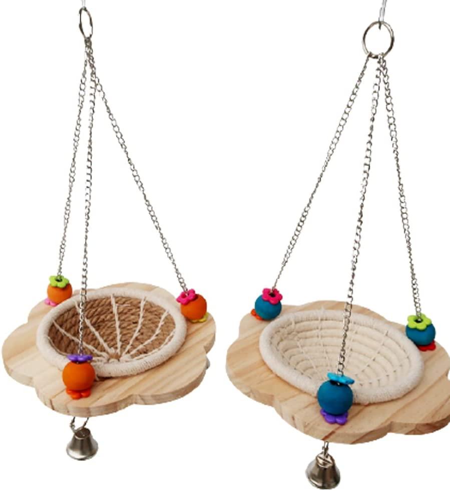 Đồ chơi tổ của chim, tổ chim vẹt, đồ chơi làm tổ chim đa chức năng, con vẹt làm tổ phụ kiện treo đồ chơi, với 3 chuông kim loại, cho vẹt nhỏ trung bình