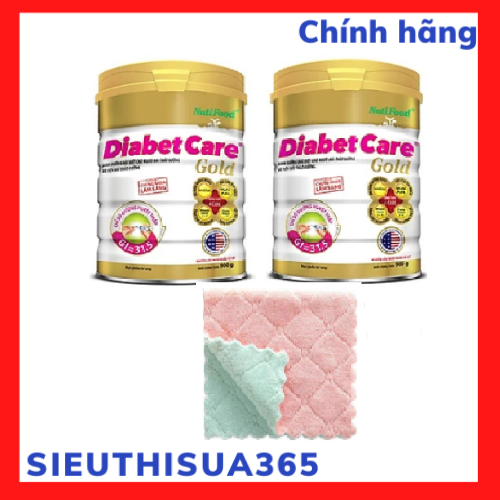 Combo 2 hộp sữa bột DIABETCARE GOLD hãng Nutifood giành cho người bị  Đái tháo đường và tiền đái tháo đường-> Tặng ngay khăn lau đa năng