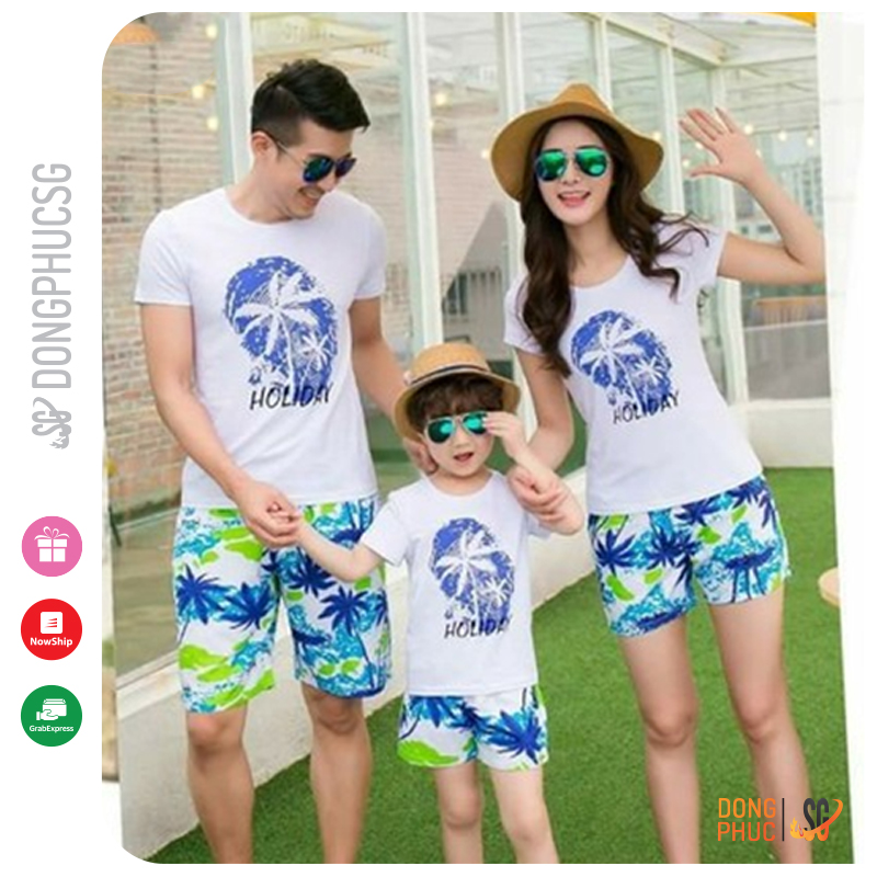 Đồng phục gia đình đi biển set nguyên bộ đồ đi biển nam nữ đủ size cho bé trai gái và bigsize DDB01 | SG