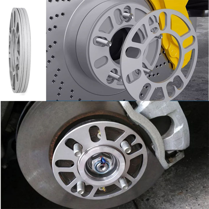 Combo 2 miếng đệm bánh xe hơi bằng hợp kim nhôm, loại dày 3-5-8-10mm tùy chọn