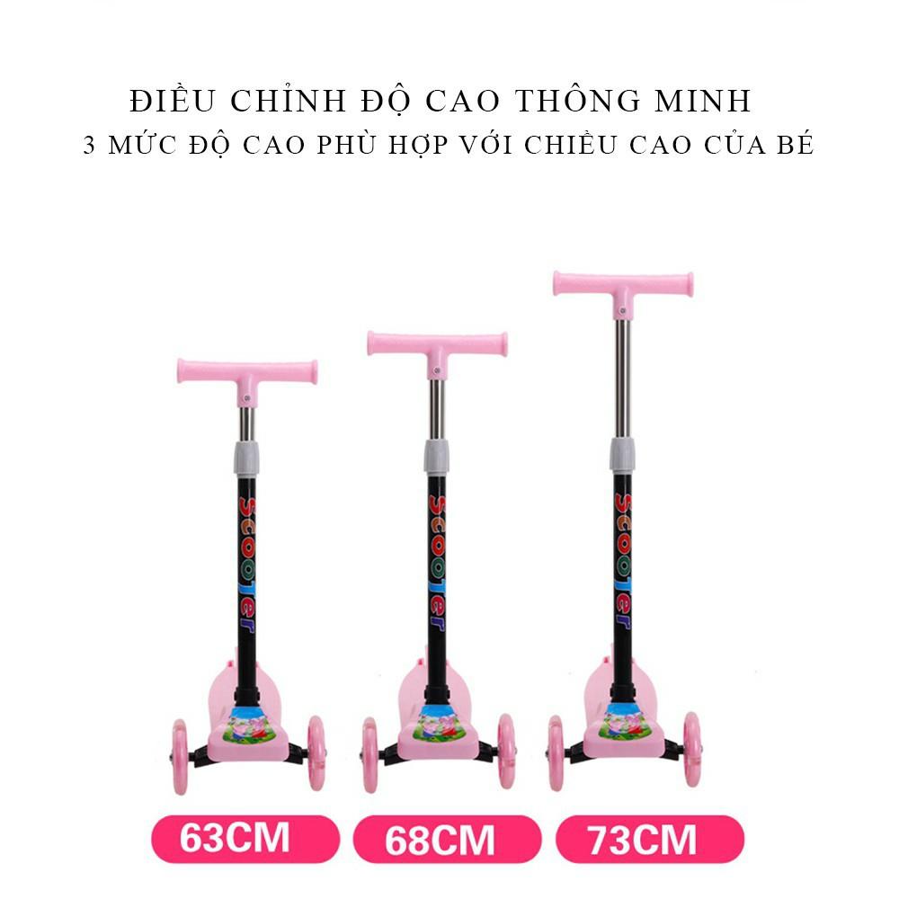 Xe trượt scooter bánh phát sáng gập gọn