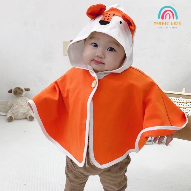 Áo Choàng Chống Nắng Cho Bé Trai, Bé Gái, Áo Cánh Dơi Cotton Hình Thú ,Thoáng Mát (Size 0-3 tuổi)