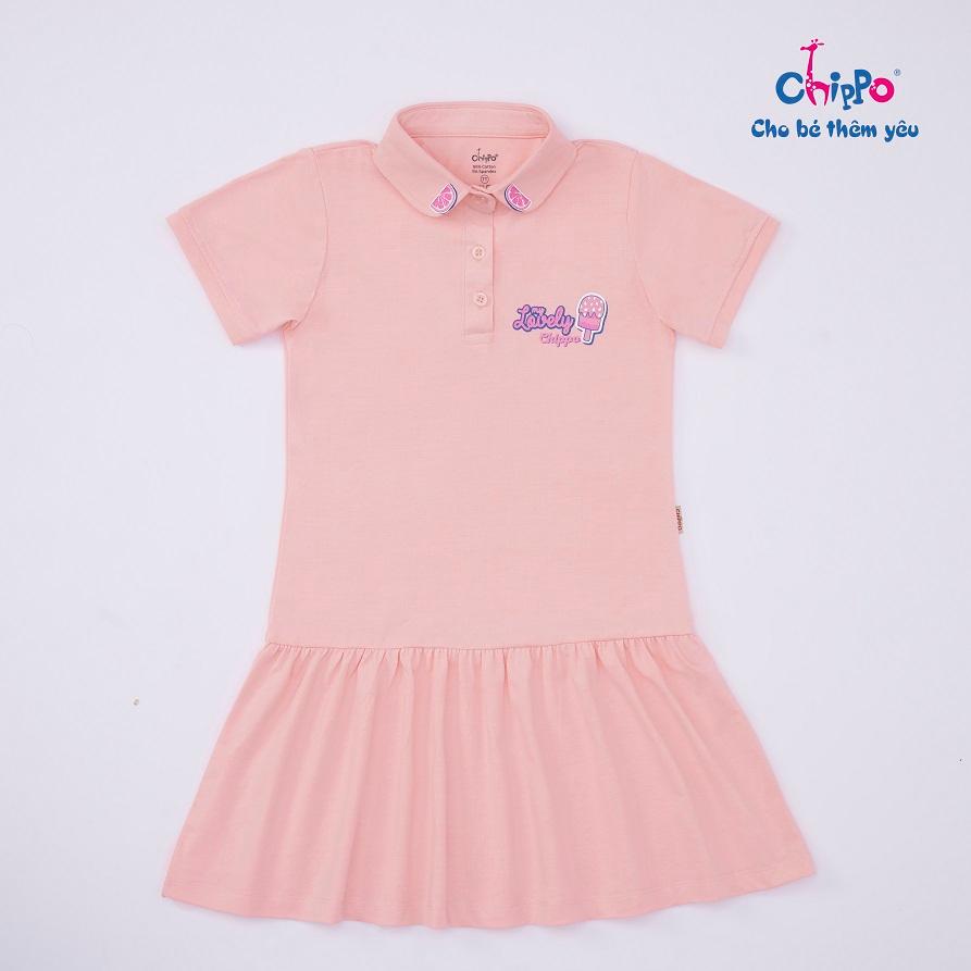 Váy Polo Chippo cho bé gái chất liệu 100% Cotton Váy thun sơ mi đi học Đầm Polo cho bé từ 6 đến 10 tuổi (22-33Kg)