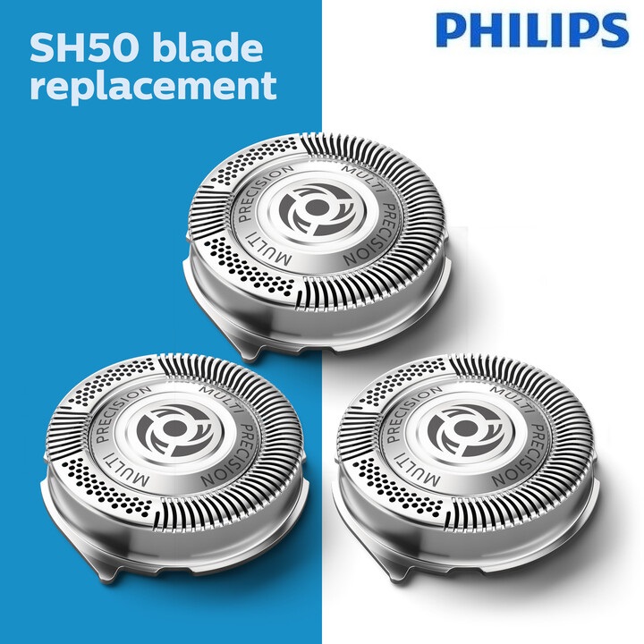Bộ 3 lưỡi dao cạo râu Philips SH50 thiết kế lượn tròn linh động - Hàng Nhập Khẩu
