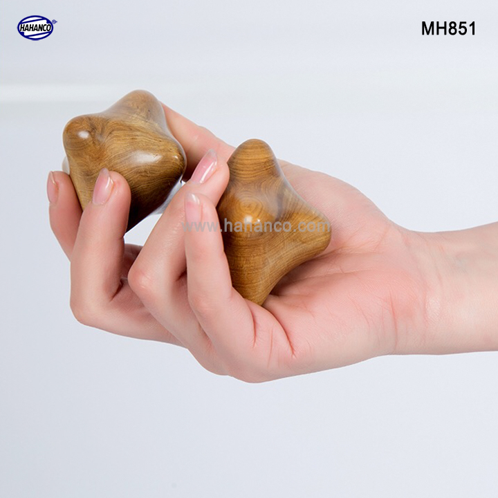 COMBO 2 quả bi gỗ Bách Xanh 6 cạnh (MH851) Mát xa lòng bàn tay giúp chống mỏi toàn diện - Chăm sóc sức khỏe