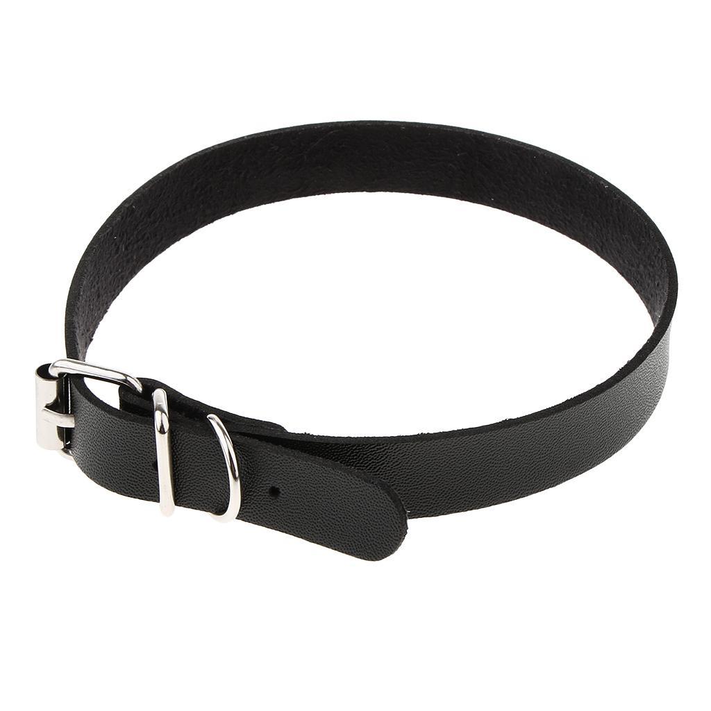 2x PU Leather Buckle Belt Collar Necklace Punk Gothic Chain Bracelet Choker