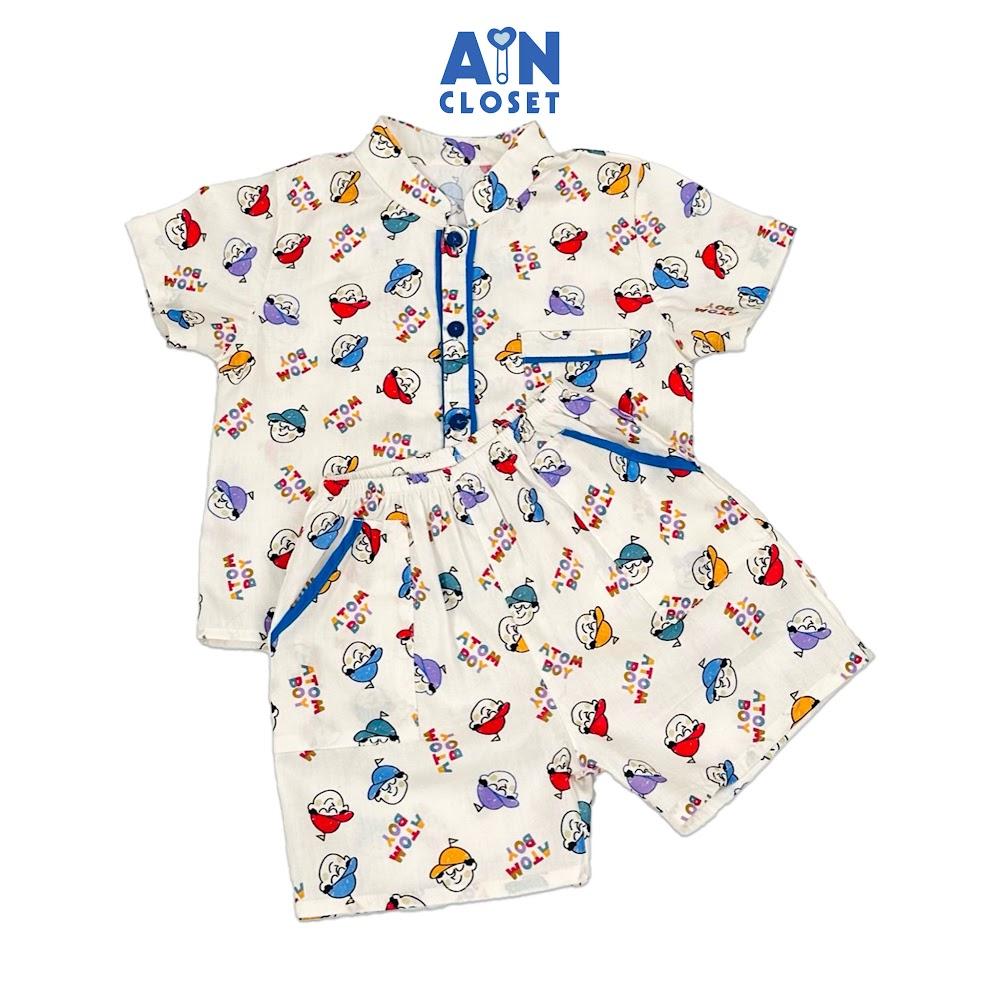 Bộ quần áo Ngắn bé trai họa tiết Atom Boy cotton - AICDBGYLVLHY - AIN Closet