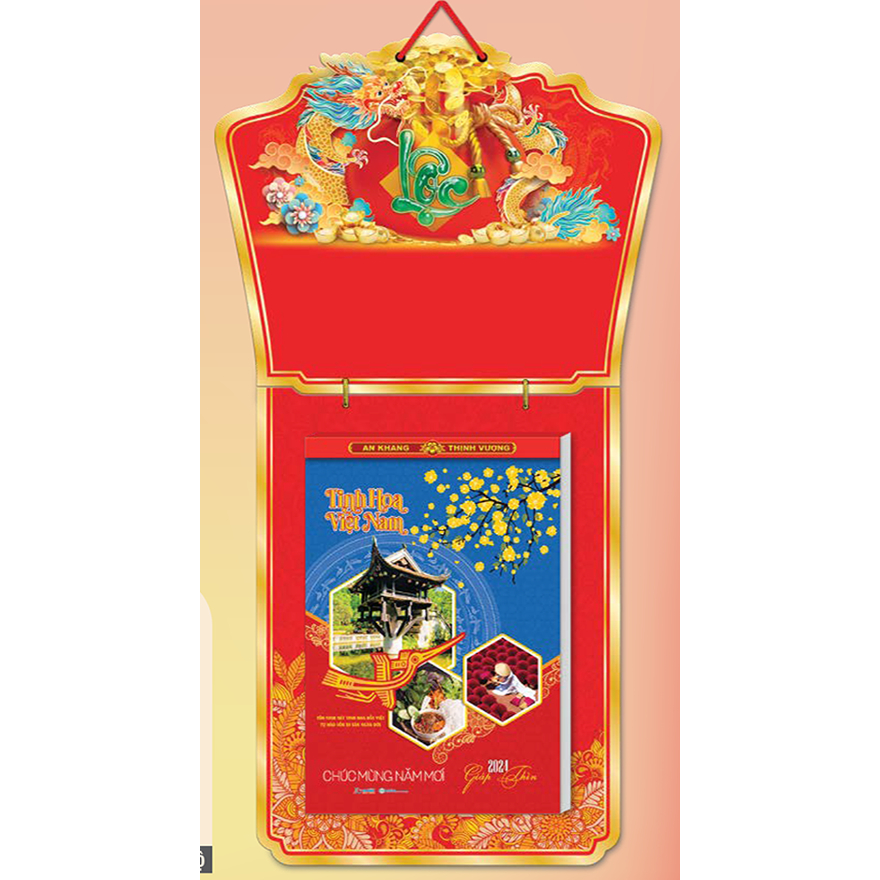 Lịch Tết 2024 Giáp Thìn - Bloc Cực Đại 29 X 41 Cm –Tinh Hoa Việt Nam- Quà Tặng Năm Mới