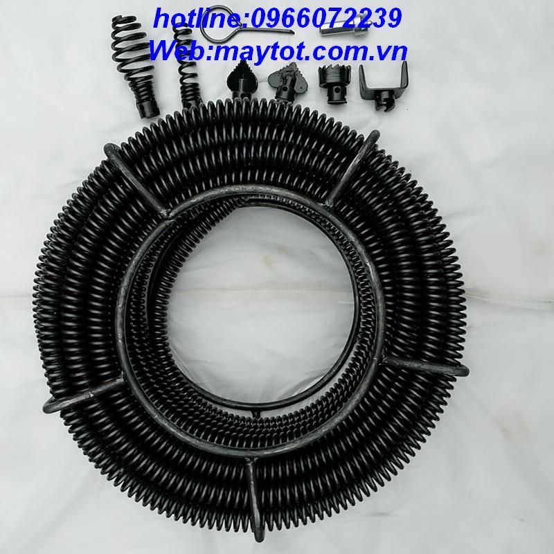 Dây thông tắc cống lò xo phi 16 dùng cho máy khoan dài 3m