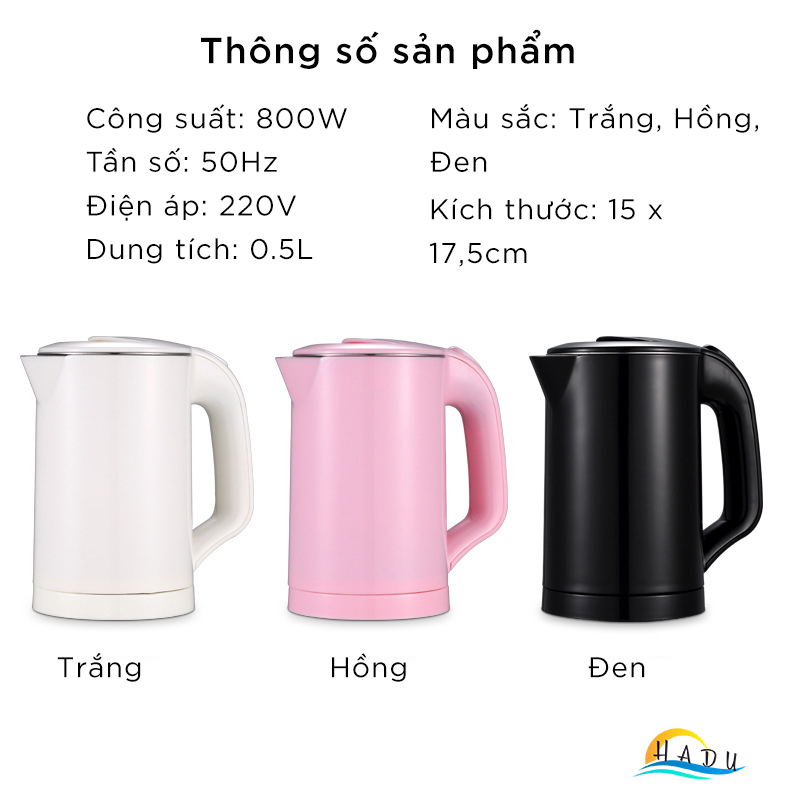 Ấm Siêu Tốc Mini 0 5l Inox 304 Du Lịch Siêu Nhỏ Cao Cấp Đạt Chất Lượng Đức CCKO