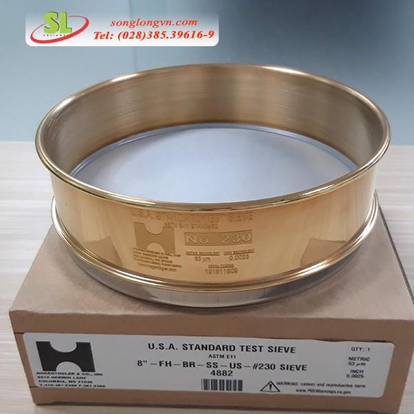 Sàng rây độ mịn tinh bột đường kính 8 inch, lưới inox, khung bằng thau