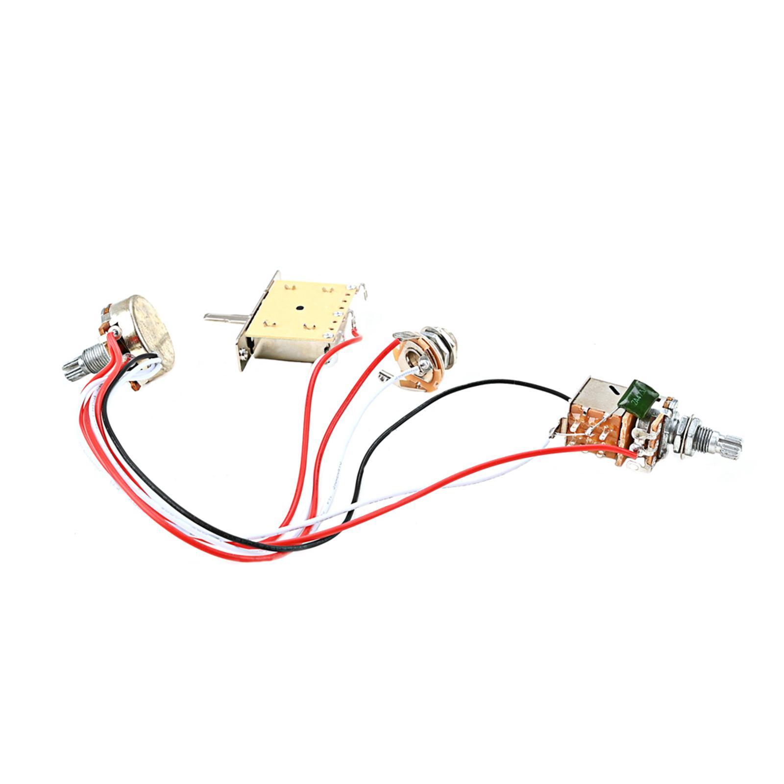 Guitar Push Pull Switch Wiring Harness B500K Prewired for Electric Guitar Replace Parts