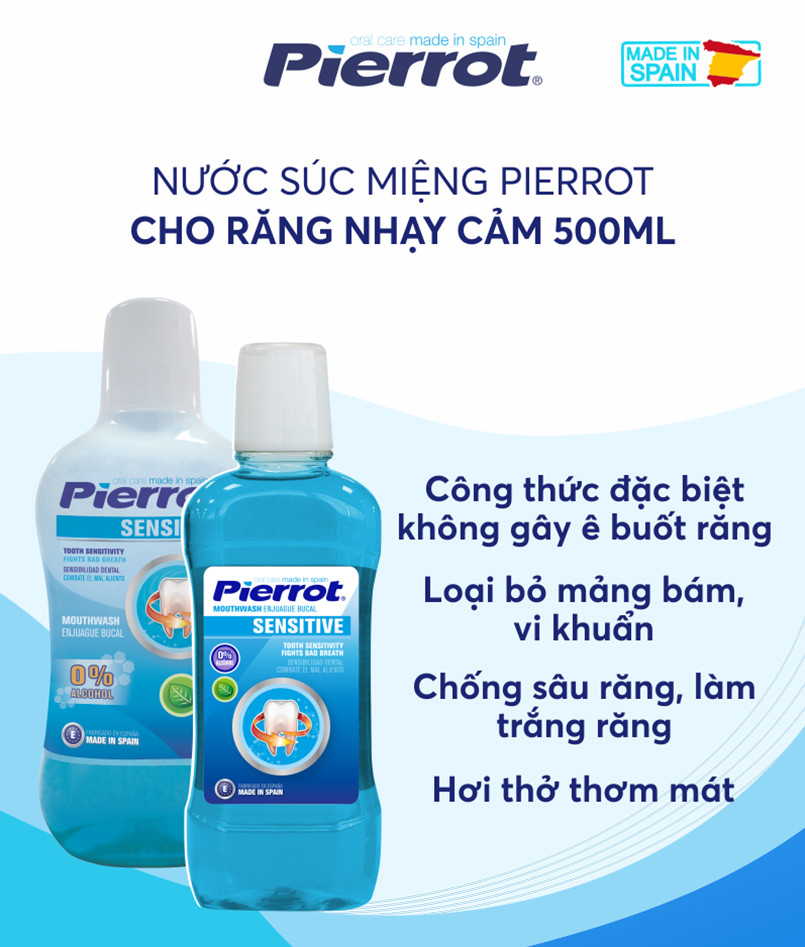 Nước súc miệng cho răng nhạy cảm Pierrot 500ML