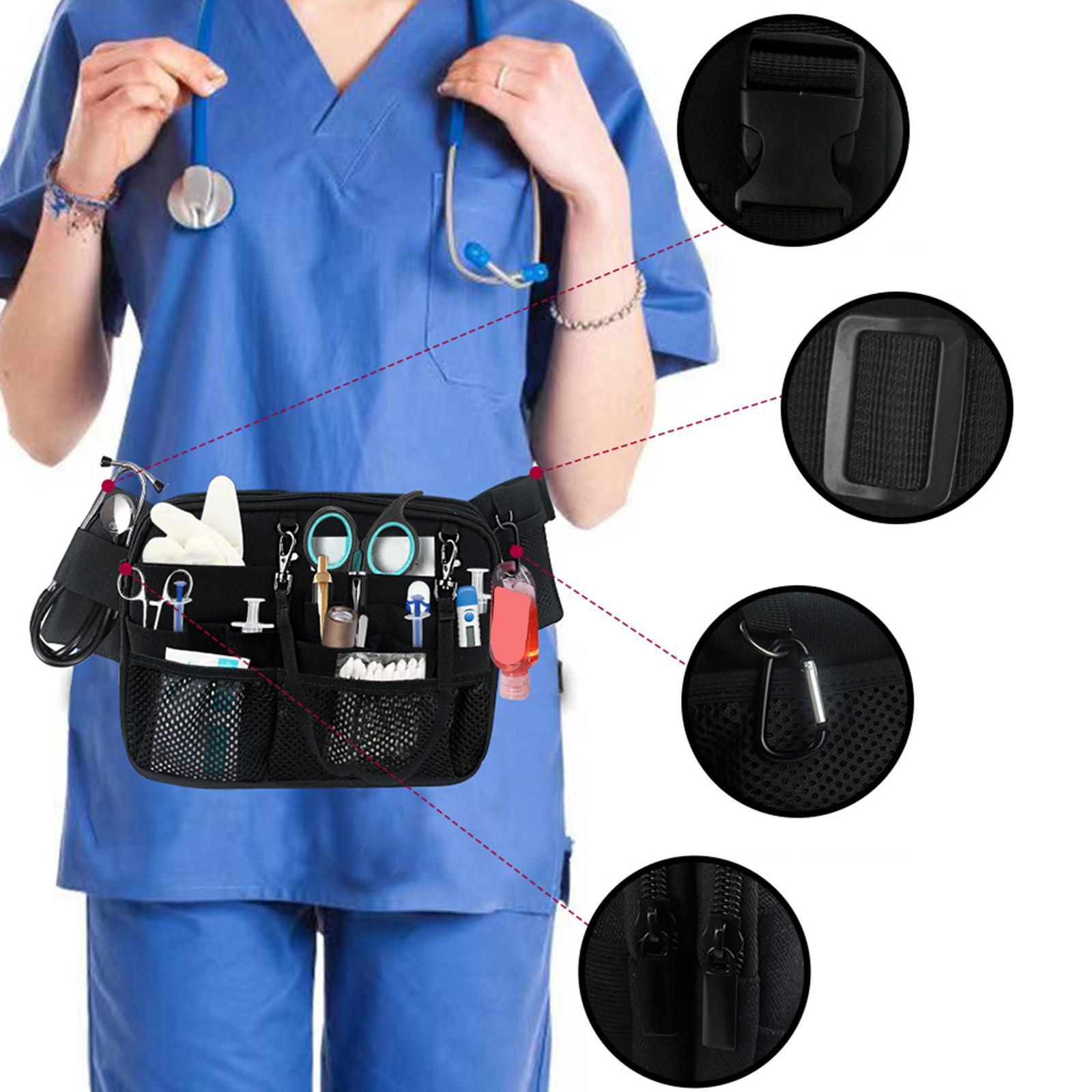 Durable Nurse Fanny Pack Nurse Tool Organizer Adjustable Belt Pouch Vet
