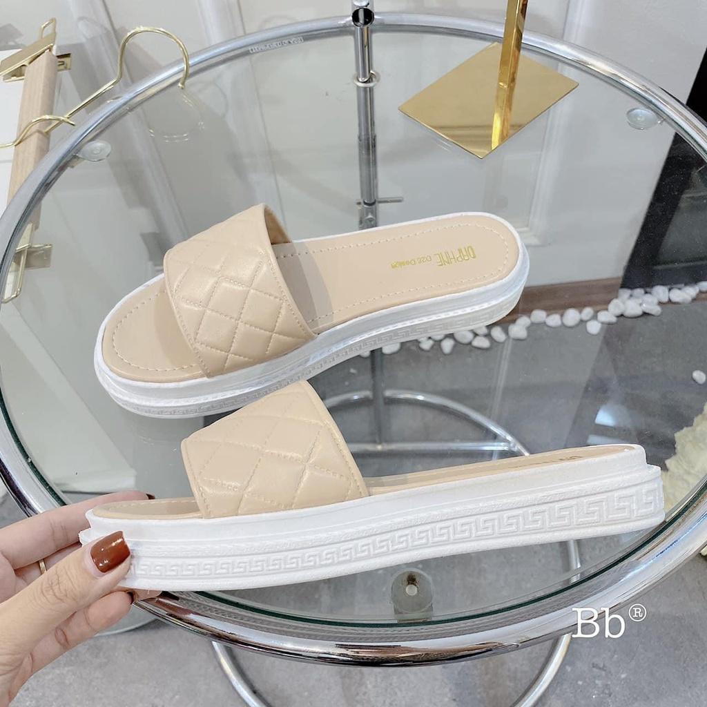 Dép nữ quai ngang bản to đế bánh mì mềm đi êm chân giá rẻ - D04