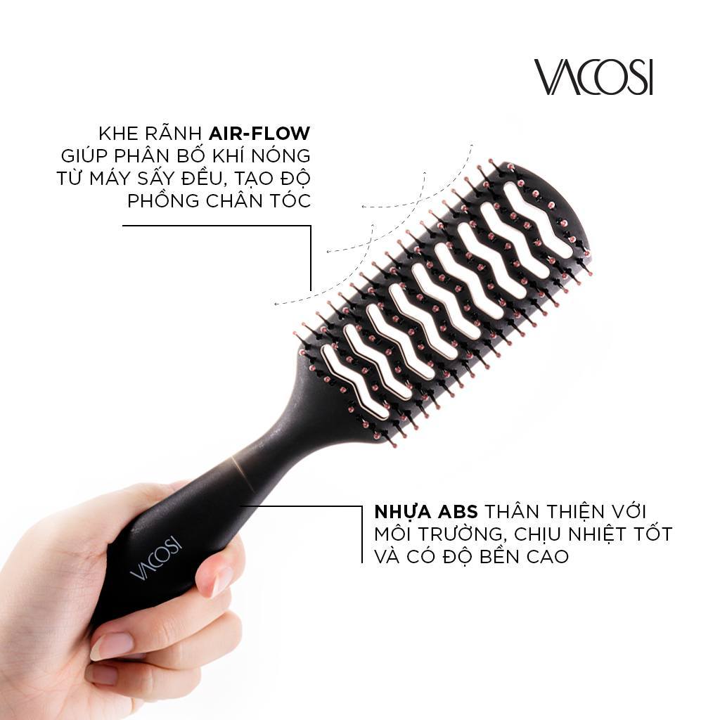 Lược bán nguyệt tạo kiểu &amp; phồng tóc VACOSI Hair Brush - C08