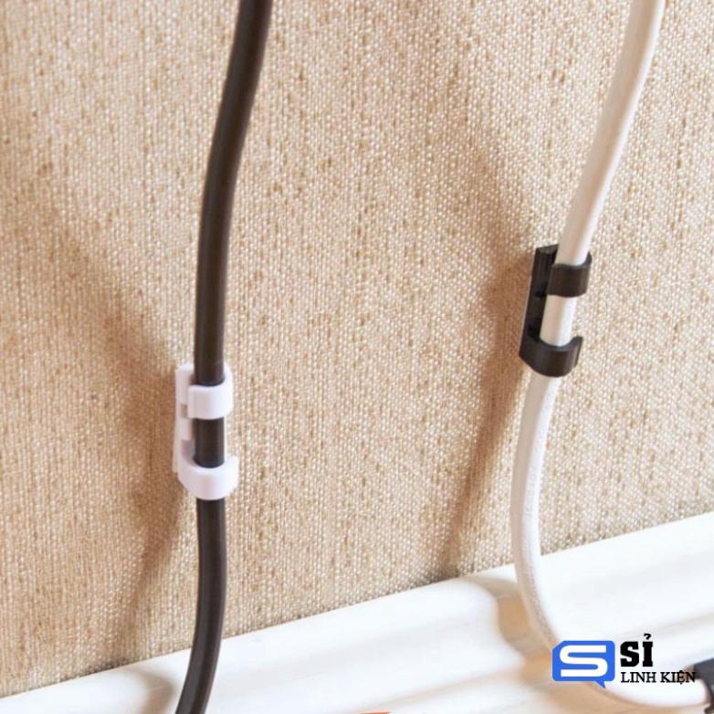 Bộ 20 Miếng Dán Tường Đi Dây Điện - Kẹp Cố Định Nút Giữ Luồn Dây Điện Gọn Gàng 88068