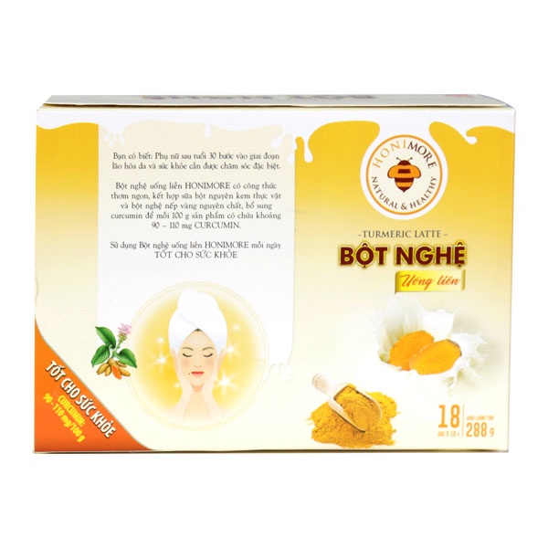 Combo 3 hộp Bột nghệ uống liền Honimore 288g - TẶNG 1 HỘP 10 GÓI - khỏe dạ dày, đẹp da