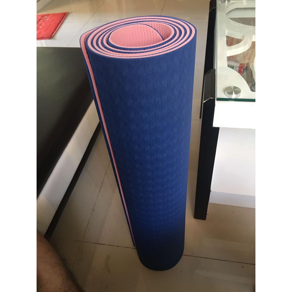 Thảm tập Yoga/ Gym TPE 2 LỚP Cao Su Non Dày dặn, Chống Trơn Trượt, Êm mềm mại