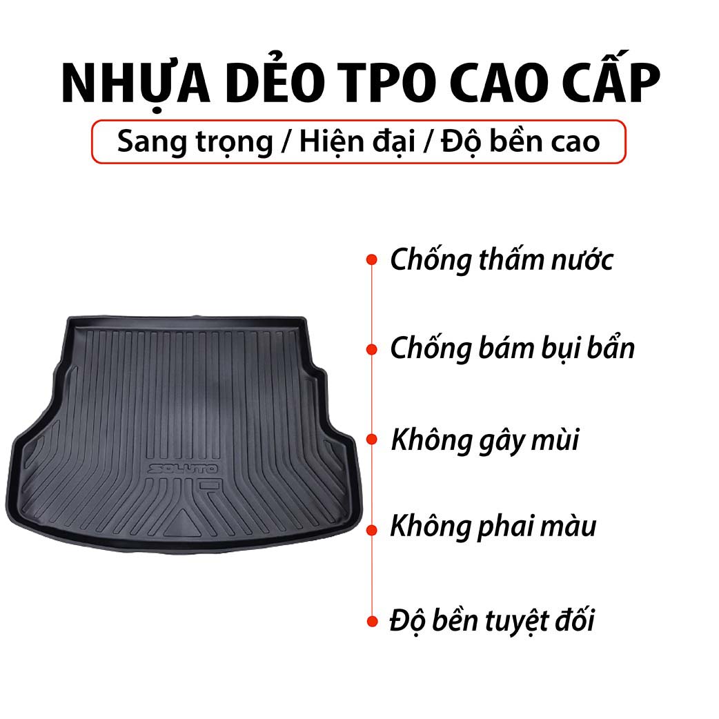 Lót cốp nhựa dành cho xe Kia Soluto - Hàng Chính Hãng