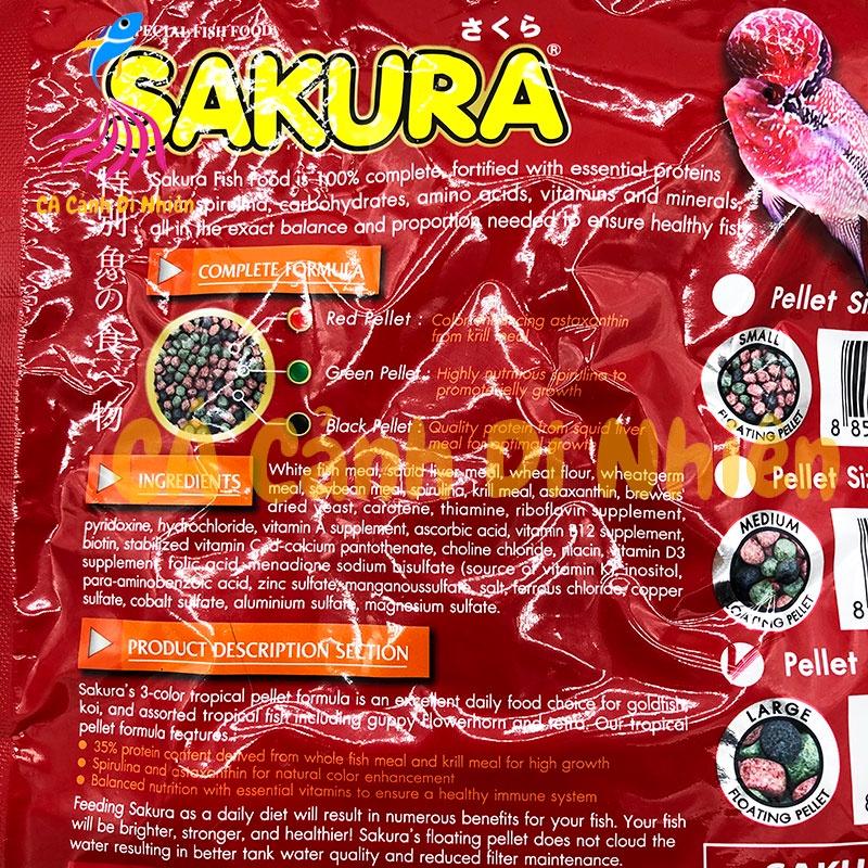 Thức Ăn Cá Koi Sakura Gold 2200 gram 35% - Cám Cá Cảnh dạng hạt 3 SIZE