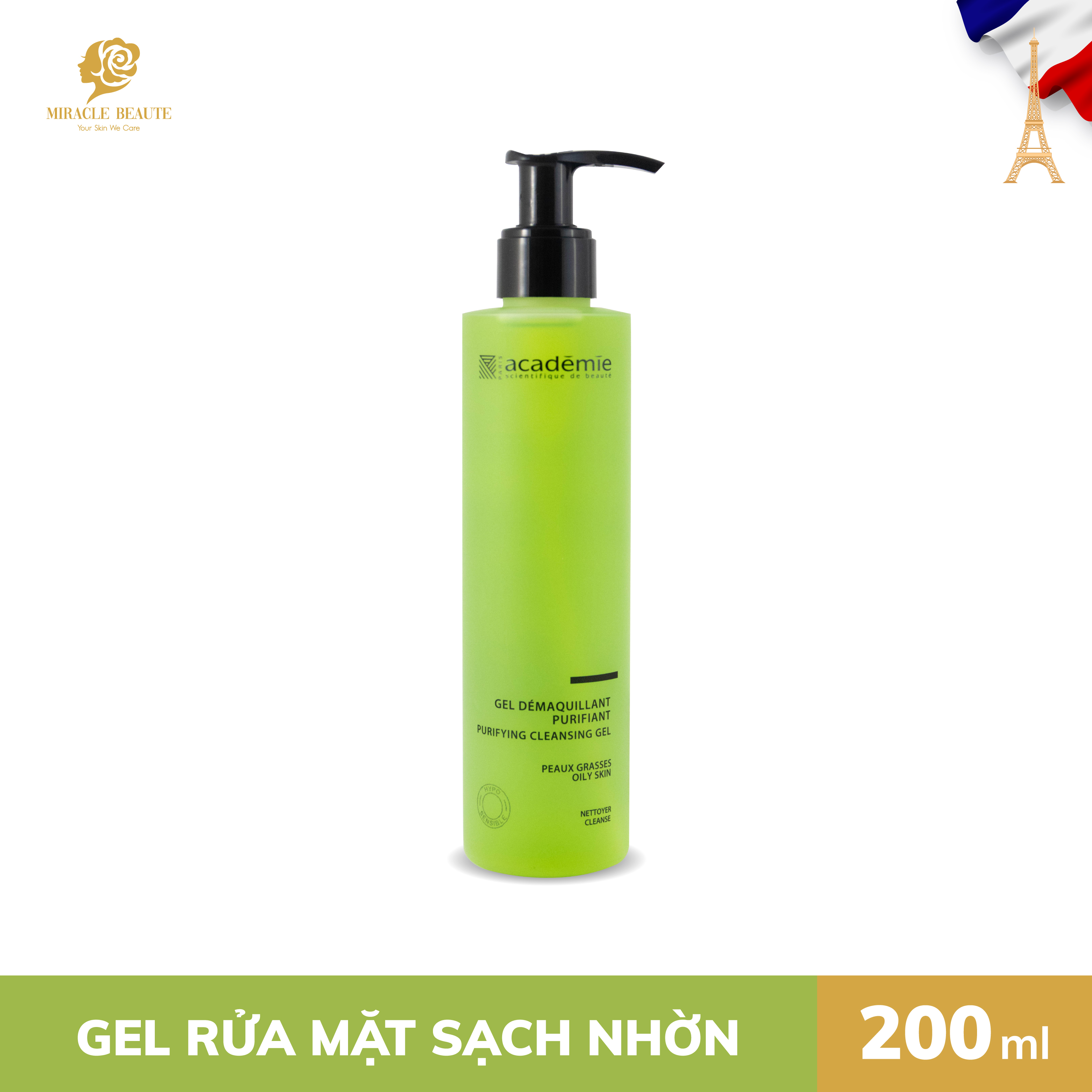 Sữa rửa mặt cân bằng độ nhờn - PURIFYING CLEANSING GEL - Academie Scientifique de Beaute