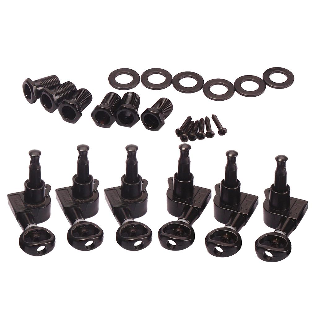 6 3L3R Kín Đàn Guitar Điện Chỉnh Chốt Phím Máy Đầu Chỉnh Âm cho Guitar Điện, Đen