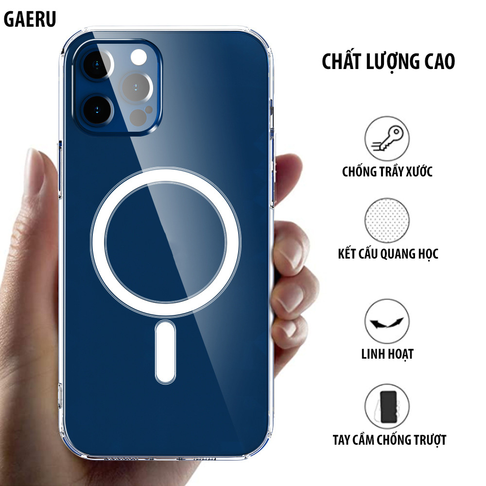 Ốp lưng cho iPhone  11 PRO ốp từ tính chống sốc mặt lưng kính hỗ trợ sạc không dây cho iPhone 11 PRO [Hàng chính hãng] [Chất lượng cao] [GAERU]