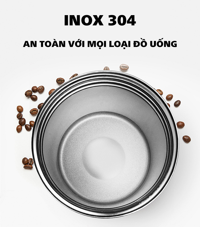 Bình giữ nhiệt COFFEE 380ml, đựng đồ uống đi làm, đi chơi tiện lợi và thoải mái (Giao màu ngẫu nhiên)