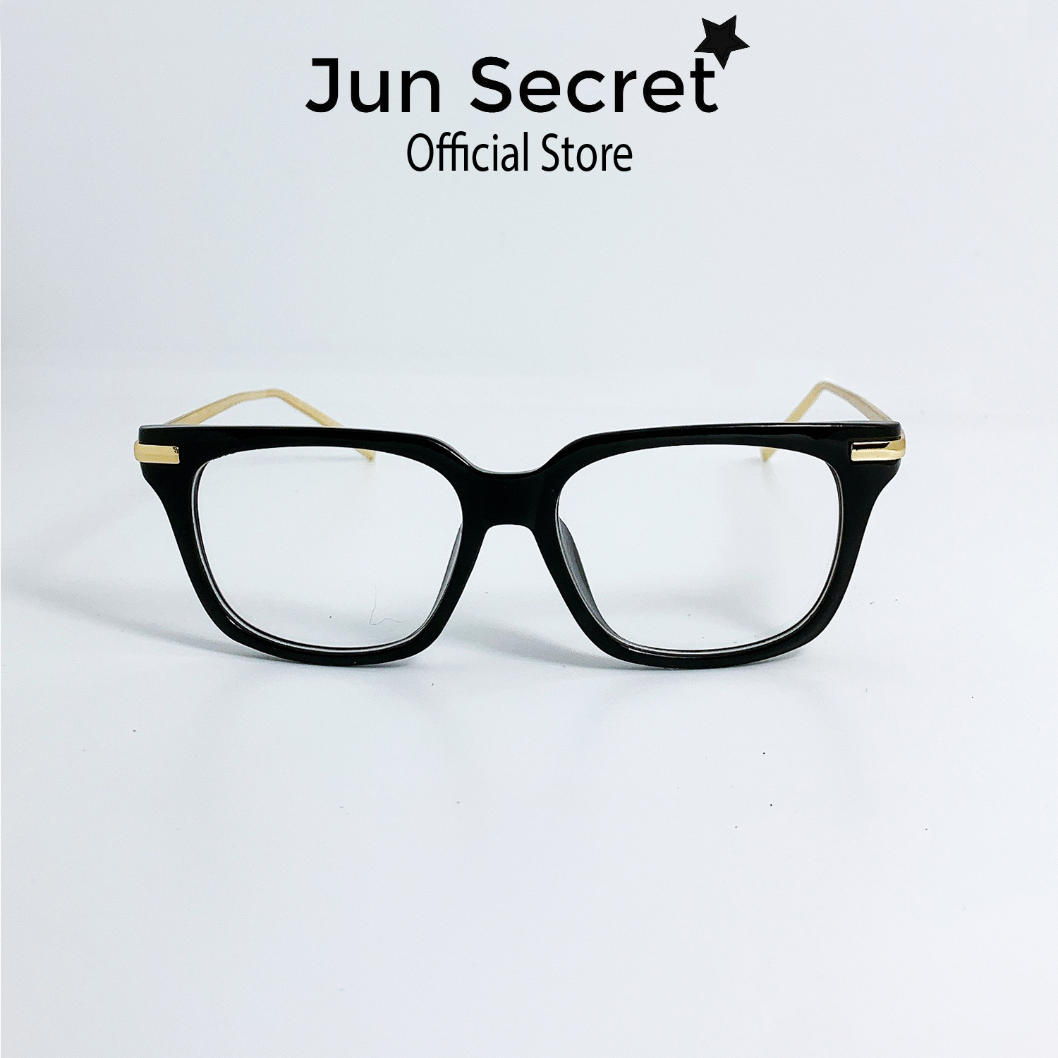 Gọng kính cận kim loại nam nữ Jun Secret form vuông phù hợp với nhiều khuôn mặt JS55A10